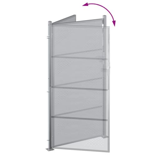 Градинска врата Сребрист 85 x 174 см Неръждаема стомана