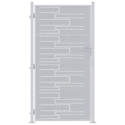 Градинска врата Сребрист 85 x 196 см Неръждаема стомана