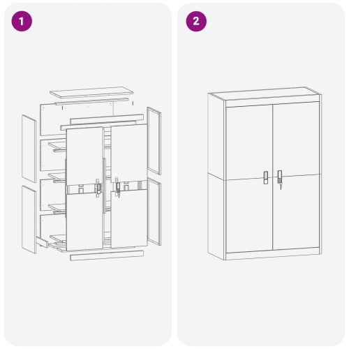 Шкаф за съхранение Бял 90 x 40 x 140 cm Стомана