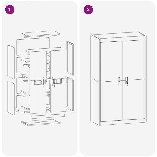 Шкаф за съхранение Антрацит 80 x 40 x 140 см Стомана