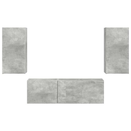 Комплект за стена на телевизор 4 pcs Циментено сиво