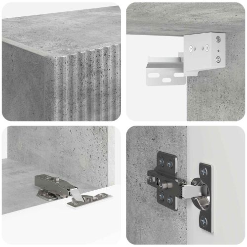 Комплект за стена на телевизор 4 pcs Циментено сиво