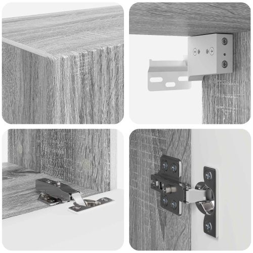 Комплект за стена на телевизор 4 pcs Сив Сонома Инженерно дърво