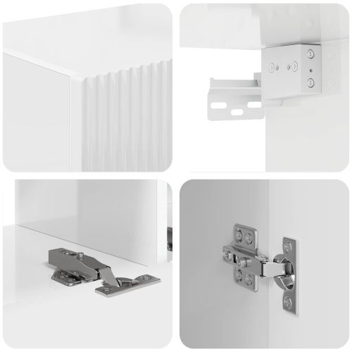 Комплект за стена на телевизор 4 pcs Лъскаво бяло