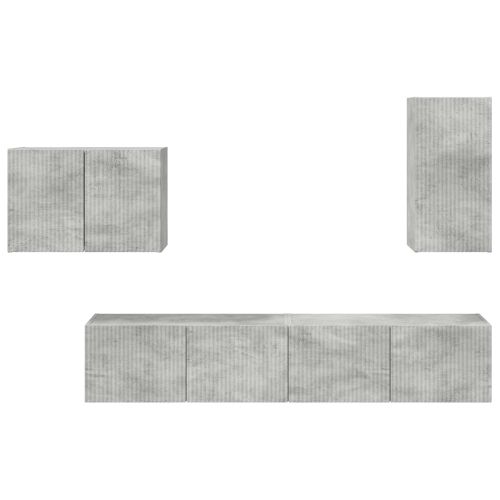 Комплект за стена на телевизор 4 pcs Циментено сиво