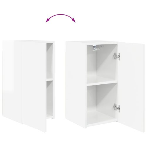 Комплект за стена на телевизор 4 pcs Лъскаво бяло