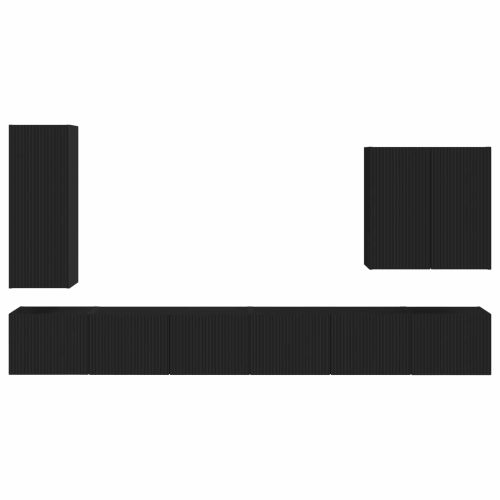 Комплект за стена на телевизор Монтиране на стена 6 pcs Черно