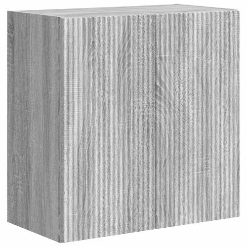 Комплект за стена на телевизор 6 pcs Сив Сонома