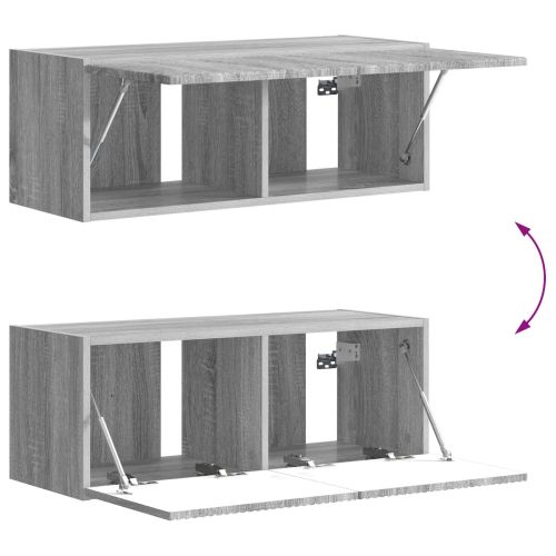 Комплект за стена на телевизор 6 pcs Сив Сонома