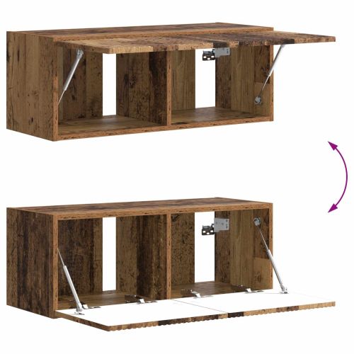 Комплект за стена на телевизор 6 pcs Старо дърво