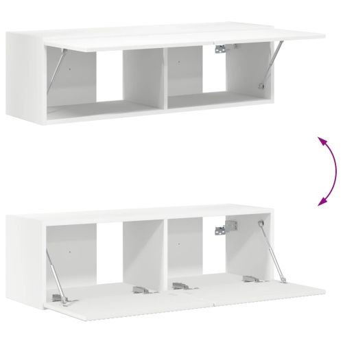 Комплект за стена на телевизор Монтиране на стена 6 pcs Бяло