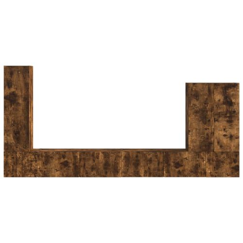 Комплект за стена на телевизор 6 pcs Димян дъб