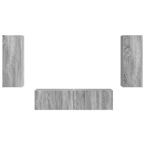 Комплект ТВ шкаф 2 pcs Сив Сонома Инженерно дърво