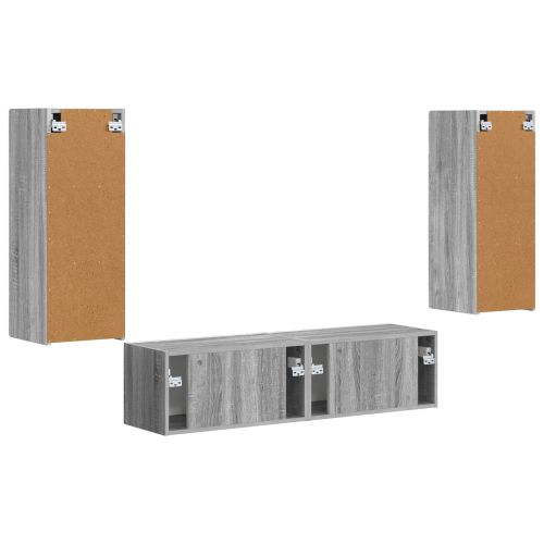 Комплект ТВ шкаф 2 pcs Сив Сонома Инженерно дърво