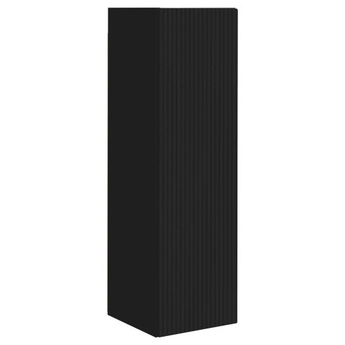 Комплект ТВ шкаф Монтиране на стена 4 pcs Черно Инженерно дърво