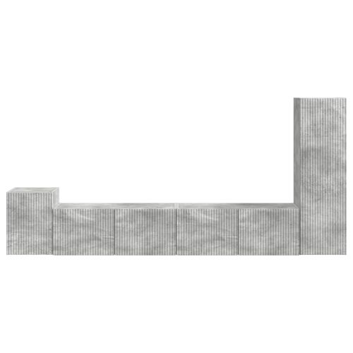 Комплект ТВ шкаф 3 pcs Циментено сиво Инженерно дърво