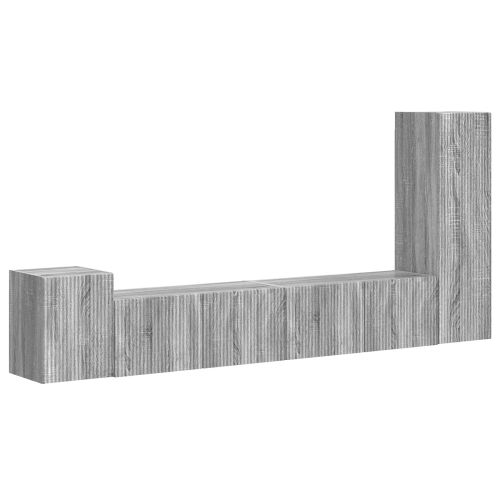 Комплект ТВ шкаф 3 pcs Сив Сонома Инженерно дърво