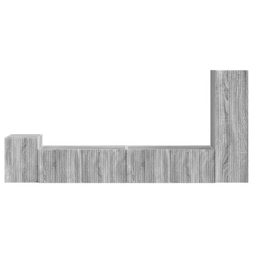 Комплект ТВ шкаф 3 pcs Сив Сонома Инженерно дърво