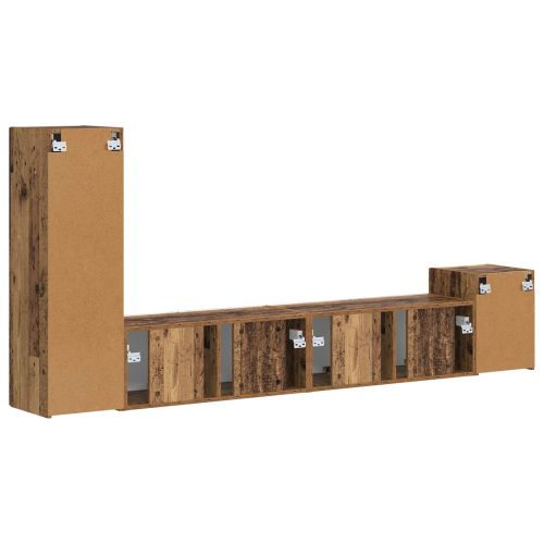 Комплект ТВ шкаф 3 pcs Старо дърво Инженерно дърво