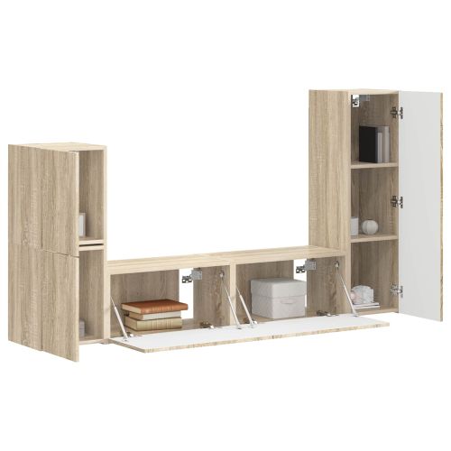 Комплект ТВ шкаф 4 pcs Сонома дъб Инженерно дърво