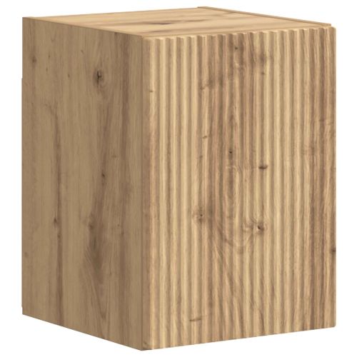 Комплект ТВ шкаф Монтиране на стена 4 pcs Дъб Инженерно дърво