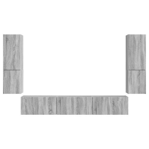 Комплект ТВ шкаф 4 pcs Сив Сонома Инженерно дърво