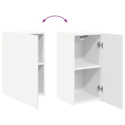 Комплект ТВ шкаф Монтиране на стена 6 pcs Бяло Инженерно дърво