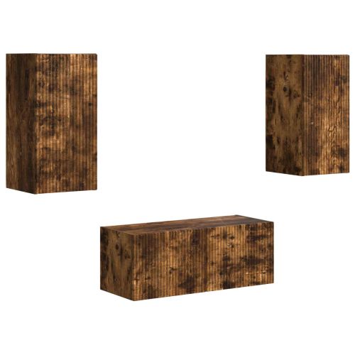 Комплект ТВ шкаф 6 pcs Димян дъб Инженерно дърво