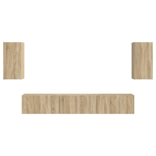 Комплект ТВ шкаф 5 pcs Сонома дъб Инженерно дърво