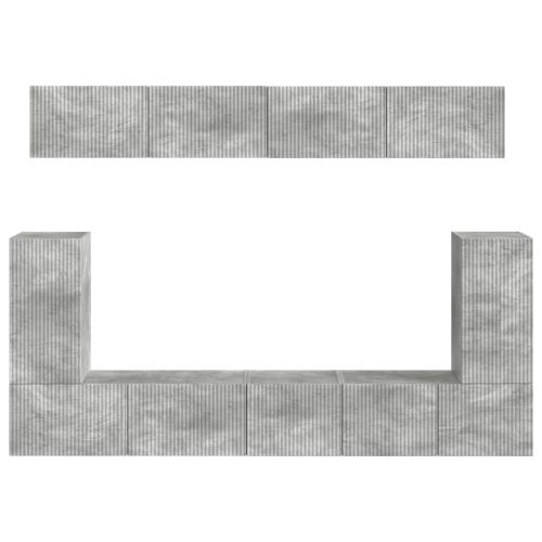 Комплект ТВ шкаф 5 pcs Циментено сиво Инженерно дърво