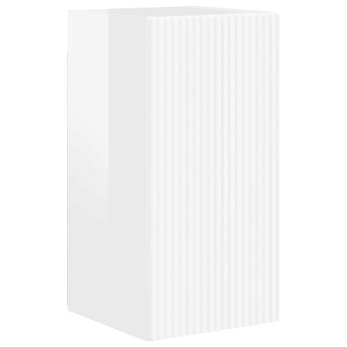 Комплект ТВ шкаф 5 pcs Лъскаво бяло Инженерно дърво