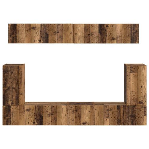 Комплект ТВ шкаф 5 pcs Старо дърво Инженерно дърво