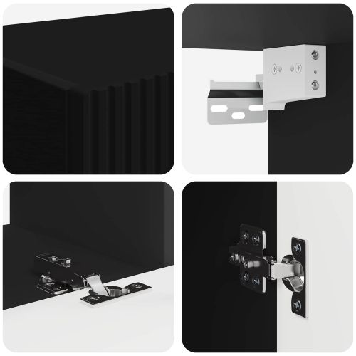 Комплект ТВ шкаф 5 pcs Черно Инженерно дърво