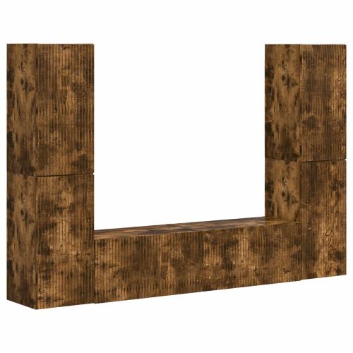 Комплект ТВ шкаф 6 pcs Димян дъб Инженерно дърво