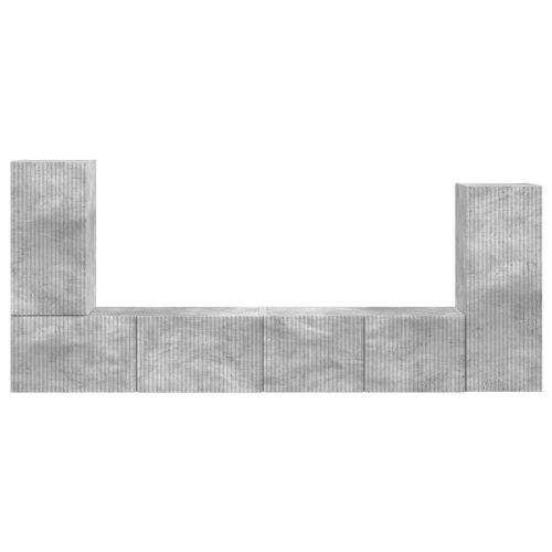 Комплект ТВ шкаф 4 pcs Циментено сиво Инженерно дърво