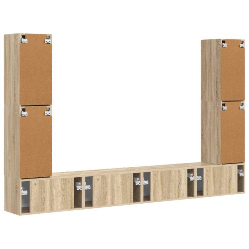 Комплект ТВ шкаф 8 pcs Сонома дъб Инженерно дърво