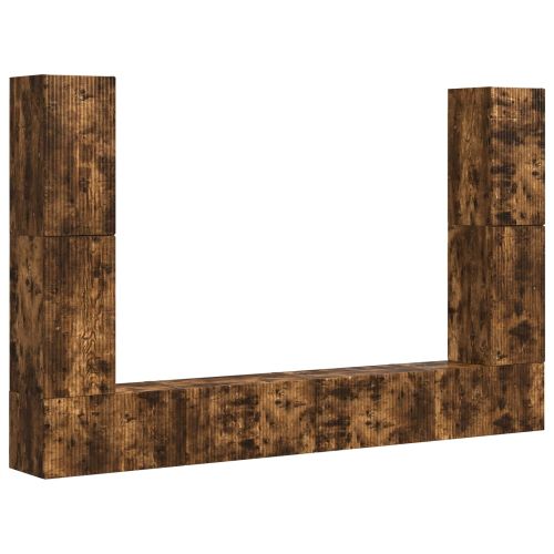 Комплект ТВ шкаф 8 pcs Димян дъб Инженерно дърво