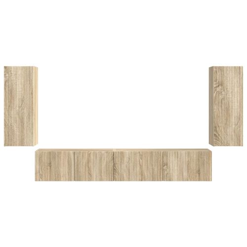 Комплект ТВ шкаф 4 pcs Сонома дъб Инженерно дърво