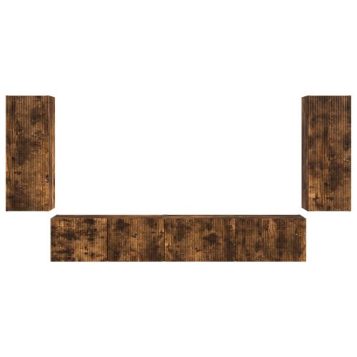 Комплект ТВ шкаф 4 pcs Димян дъб Инженерно дърво