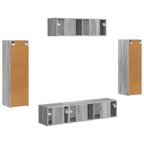 ТВ шкаф 5 pcs Сив Сонома