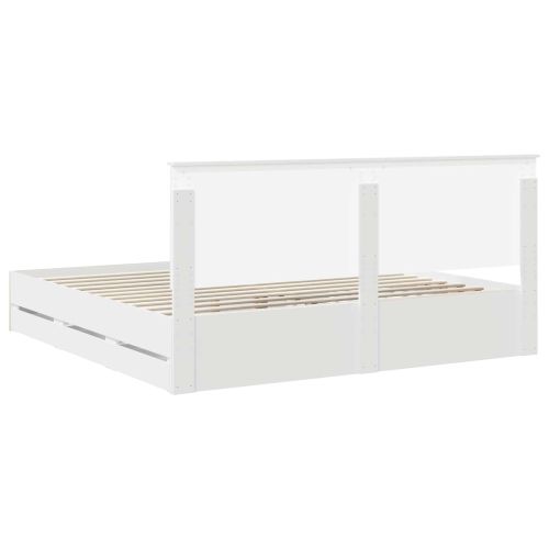 Рамка за легло с таблото Бяло 200 x 200 cm Инженерна дървесина