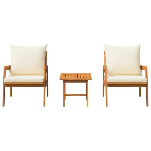 Бистро комплект 3 pcs Кафяво Солидно акациево дърво