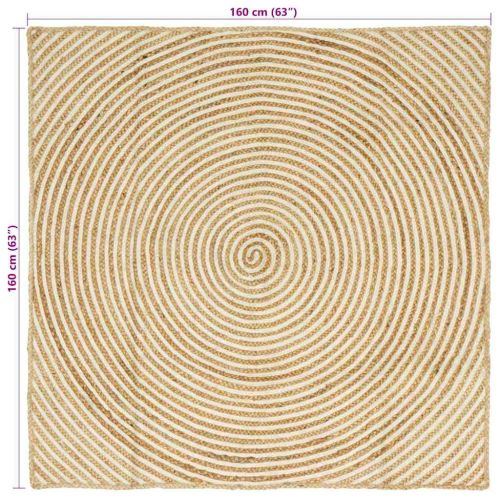 Килим Естествено и бяло 160 x 160 cm юта