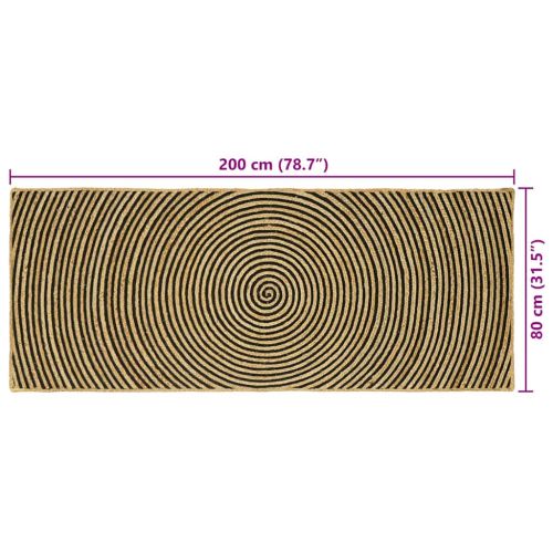 Килим за площ Черно 80 x 200 cm юта