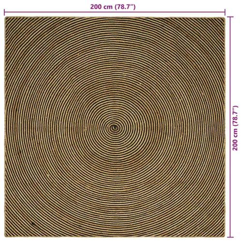 Килими за помещение Черно 200 x 200 cm юта