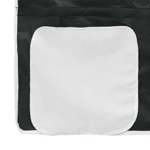 Детско легло на етажи с завеси Бял и черен 90 x 200 cm