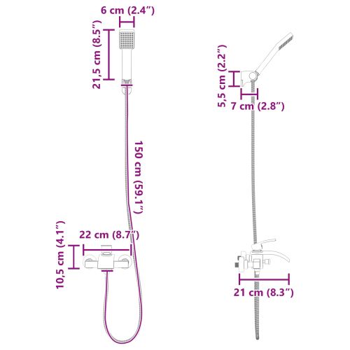 Комплект душова глава Черно G 1 / 2 инча