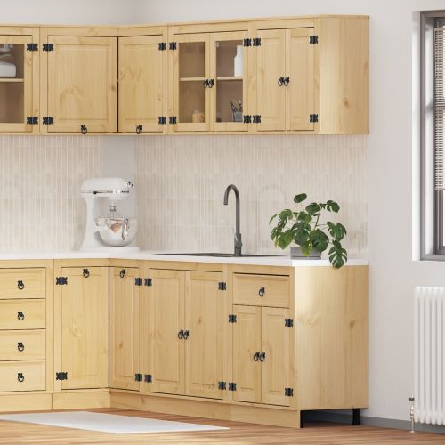 За шкафове с рафт SKI 4 pcs Кехлибарен Солидно борово дърво