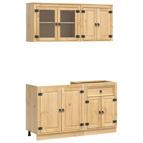 За шкафове с рафт SKI 4 pcs Кехлибарен Солидно борово дърво