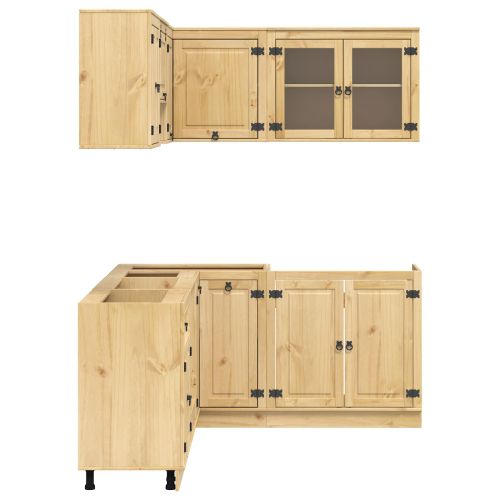 За шкафове с рафт SKI 8 pcs Кехлибарен Солидно борово дърво